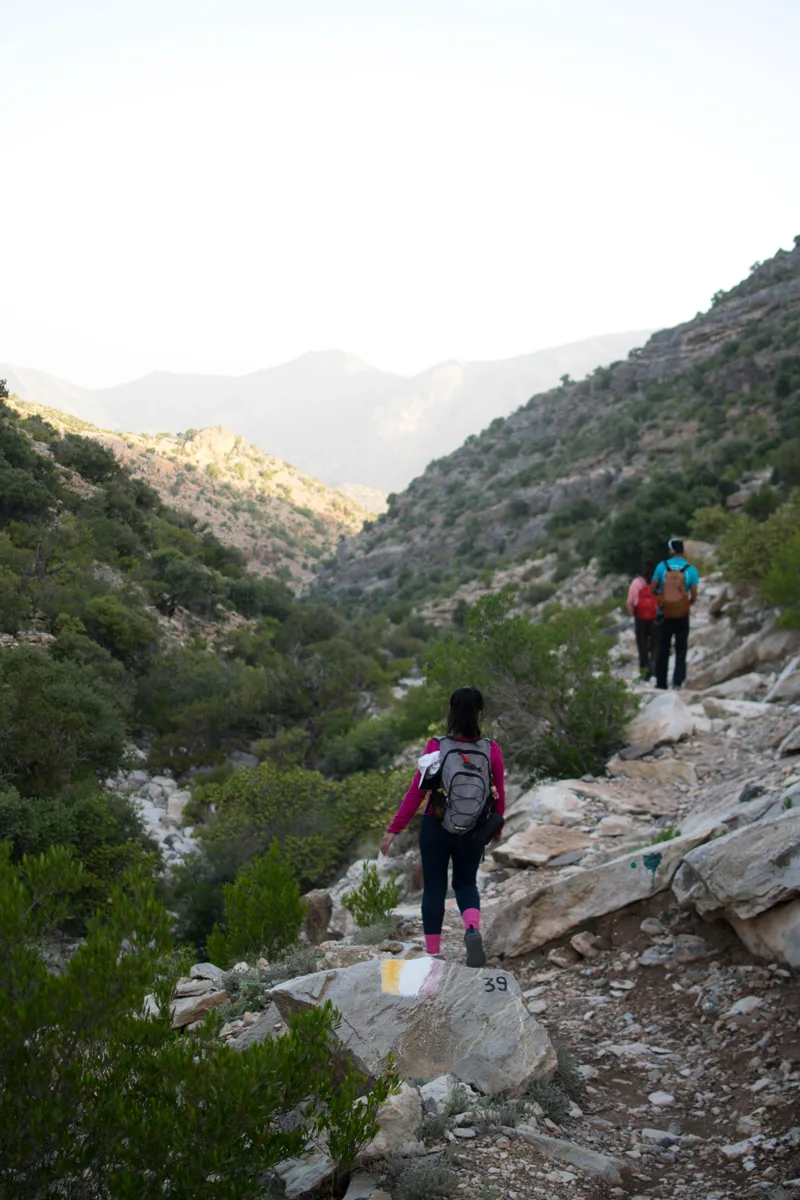 trekking people on Jebel Akhdar